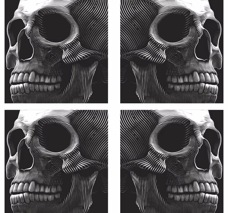 Stylized skull illustration podstavek za kozarce - TenStickers