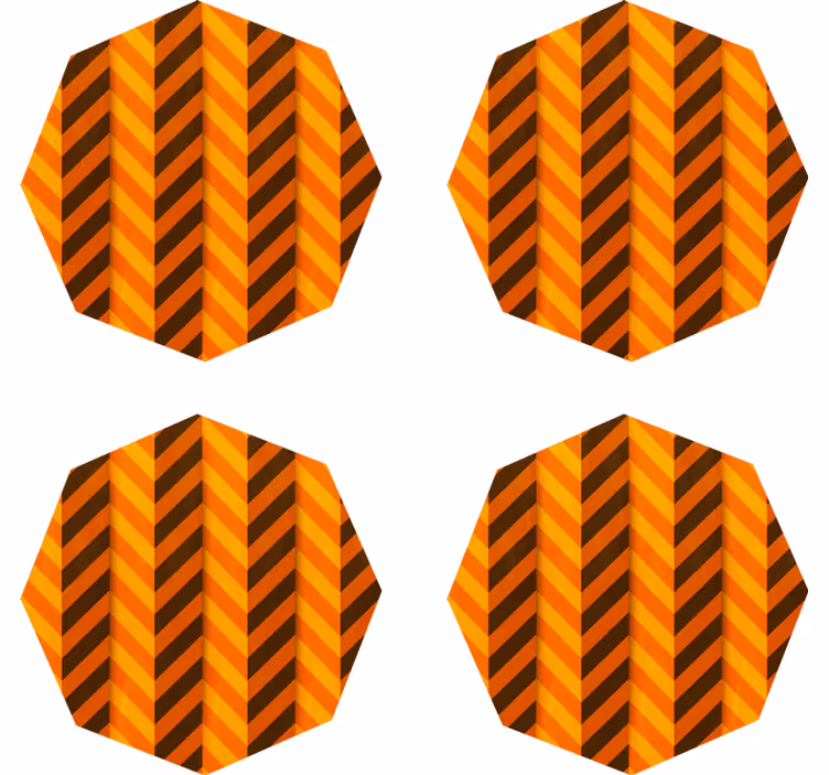 Chevron pattern in orange podstavek za kozarce halloween - TenStickers