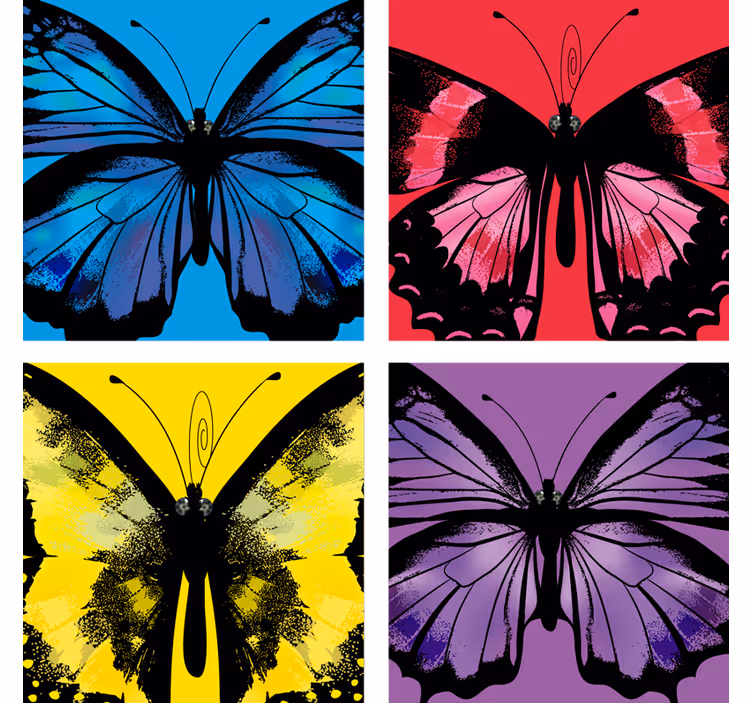 Colorful butterfly designs podstavek za kozarce - TenStickers