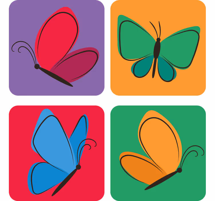 Metulji, ki letijo za otroke metulja podstavka - TenStickers