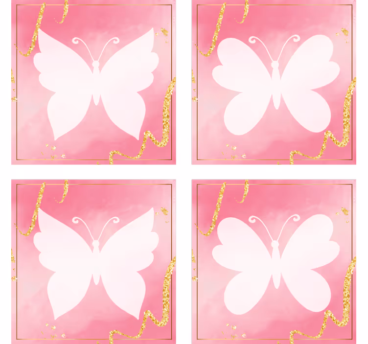 Graceful butterfly emblem podstavki za kozarce modernos - TenStickers