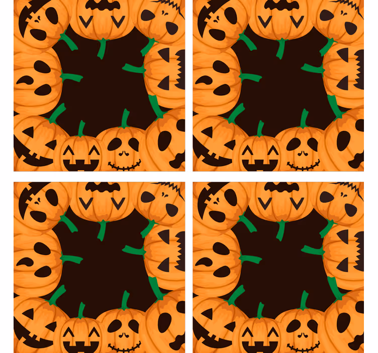 Smiling pumpkin faces podstavek za kozarce halloween - TenStickers