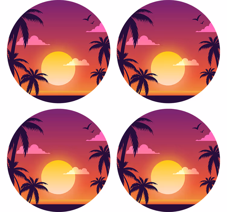 70-letni krožni podstavki za sončni zahod - TenStickers