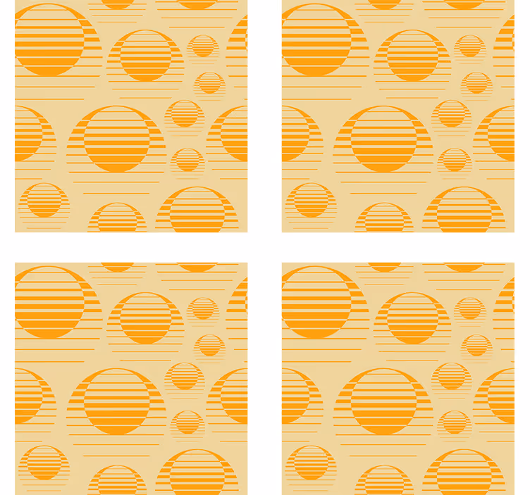 Retro sončni vzorec podstavke za kozarce vintage - TenStickers