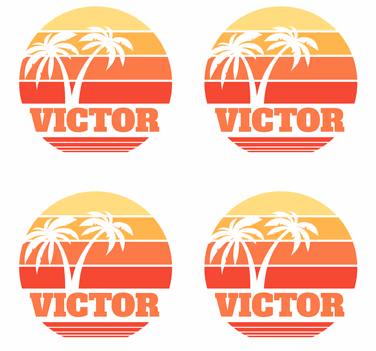Tropical sunset with palm trees personalizirani podstavki - TenStickers
