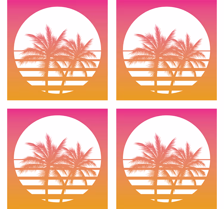Palme na soncu podstavki iz 70-ih - TenStickers