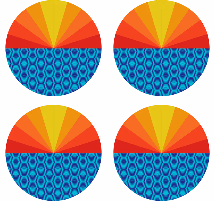Vibrant geometric circle pattern geeky podstavek za kozarce - TenStickers