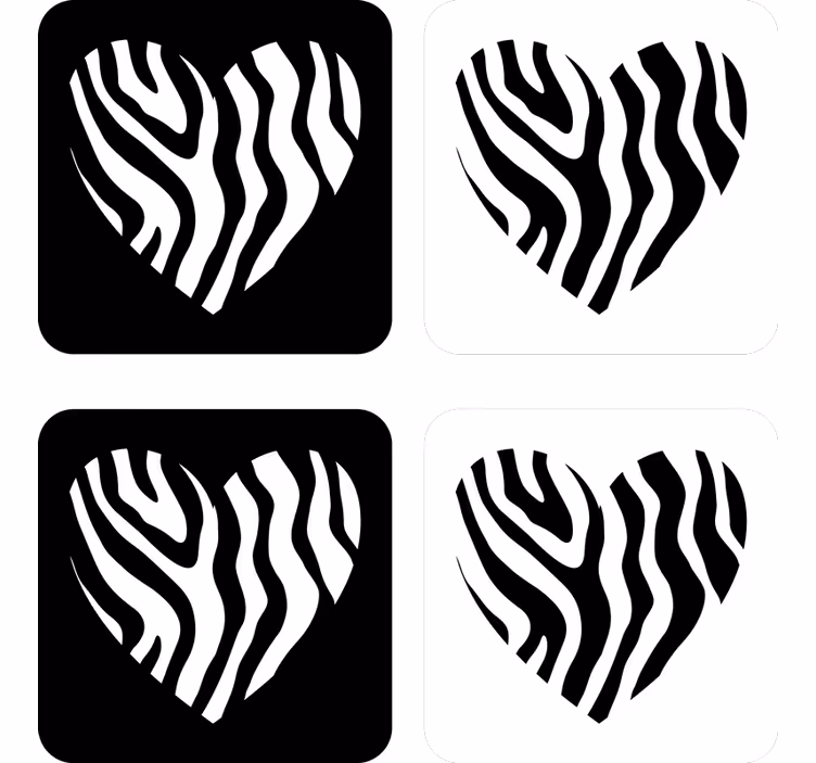 Podstavki za srca z zebrami - TenStickers