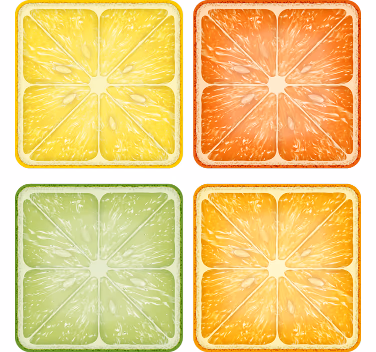 Citrus slice minima podstavki z teksturo - TenStickers
