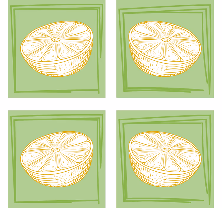 Lime slice illustration personalizirani podstavki za kozarce - TenStickers