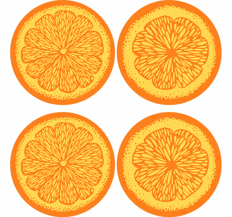 Podstavke za kozarce sodobni vzorec citrusnih rezin - TenStickers
