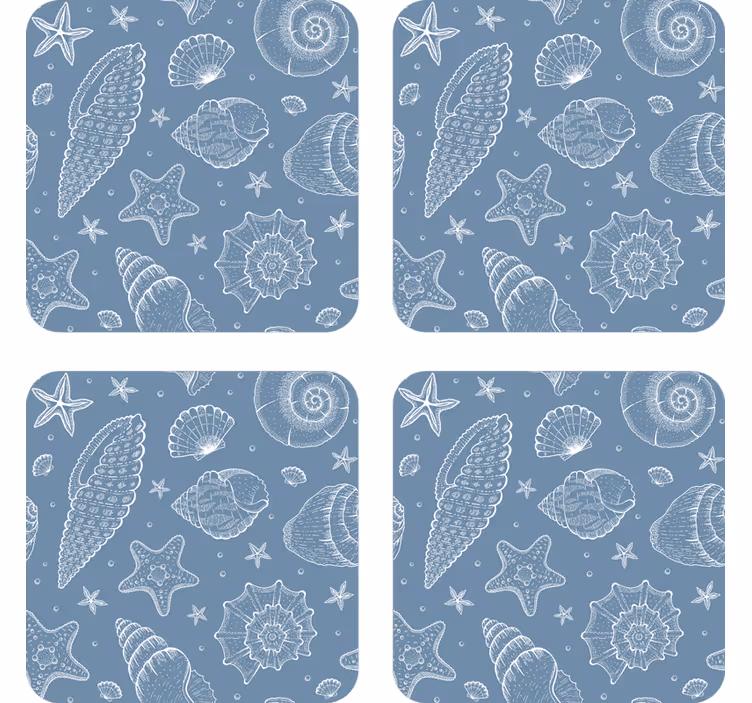 Shells and stars pattern podstavek za kozarce - TenStickers