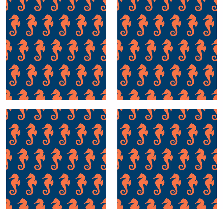 Seahorse patterned surface geeky podstavek za kozarce - TenStickers