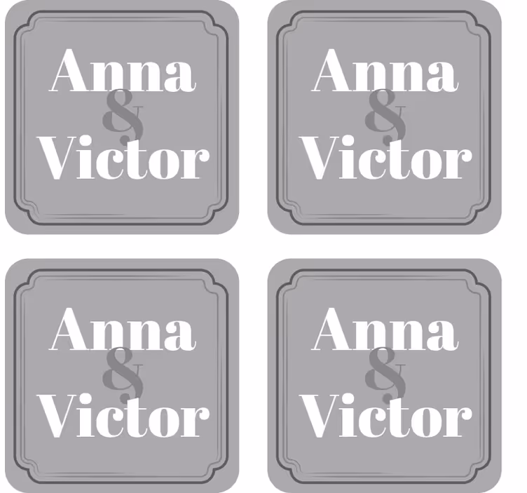 Customized couple initials podstavki za poročna - TenStickers