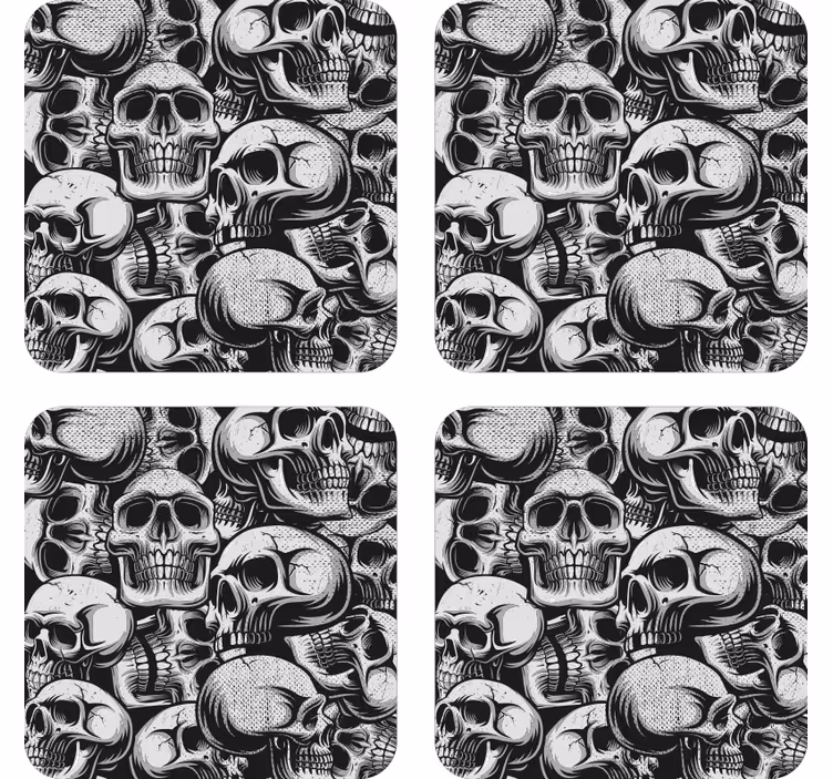 Skull pattern monochrome geeky podstavek za kozarce - TenStickers