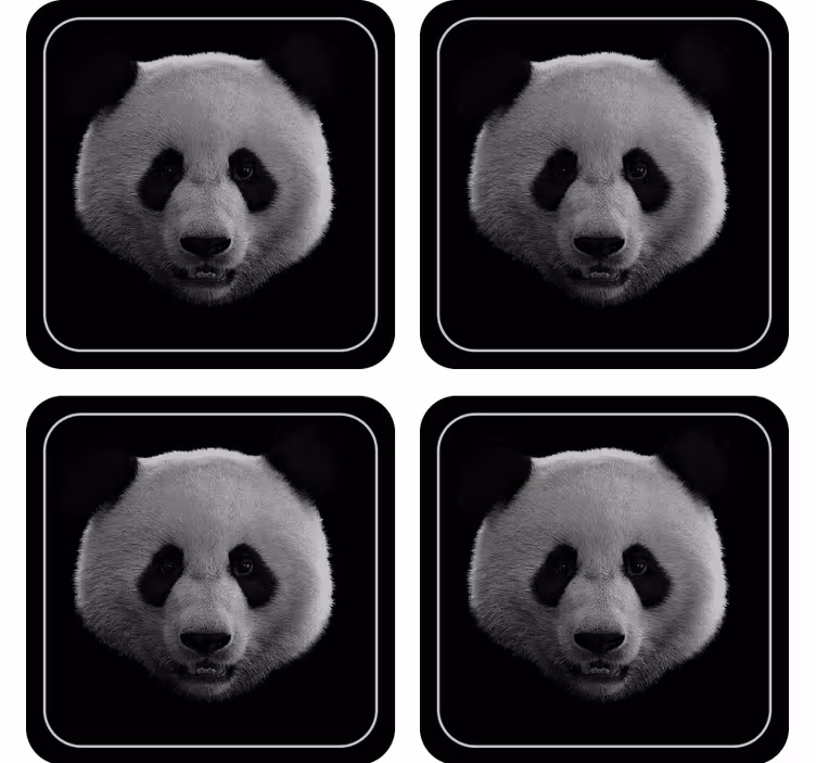 Panda face pattern geeky podstavek za kozarce - TenStickers