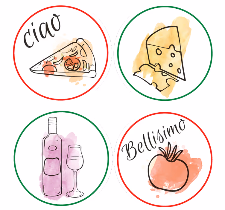 Food and beverage motifs personalizirani podstavki - TenStickers