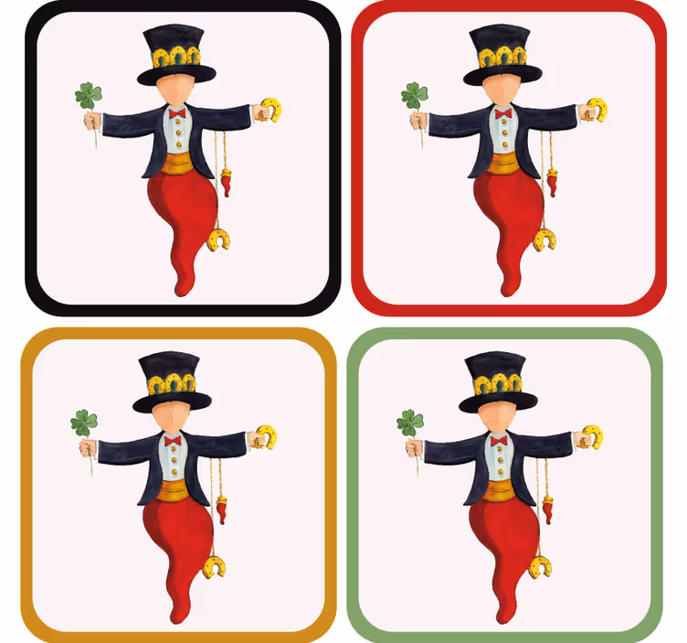 Igriv lik s deteljico podstavek za kozarce - TenStickers