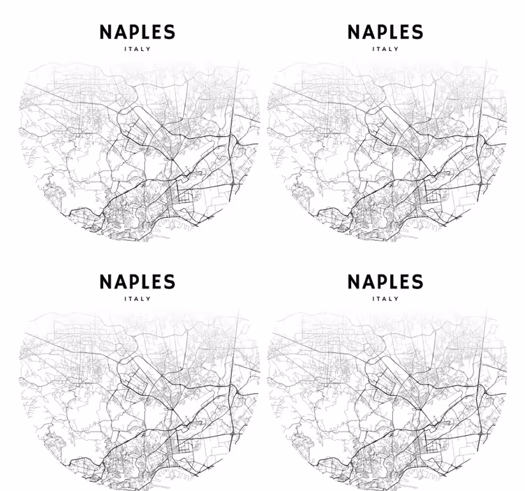 Naples map outline personalizirani podstavki za kozarce - TenStickers