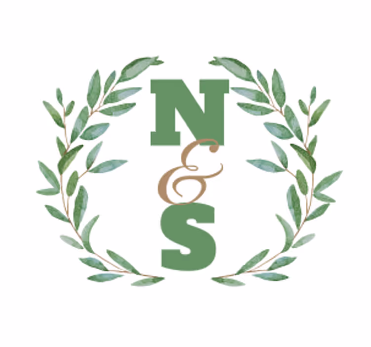Initials inside leaf wreath personalizirani podstavki - TenStickers