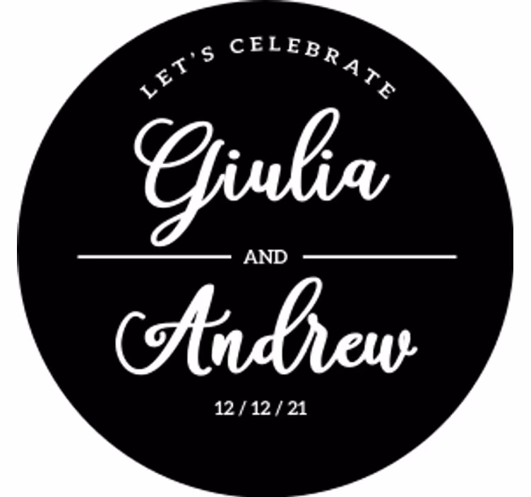 Personalized celebration names podstavki za poročna - TenStickers