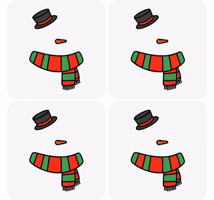 Snowman accessories set božične podstavke za kozarce - TenStickers