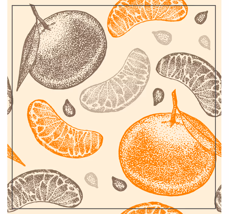 Citrus fruit pattern podstavki s teksturnim učinkom - TenStickers
