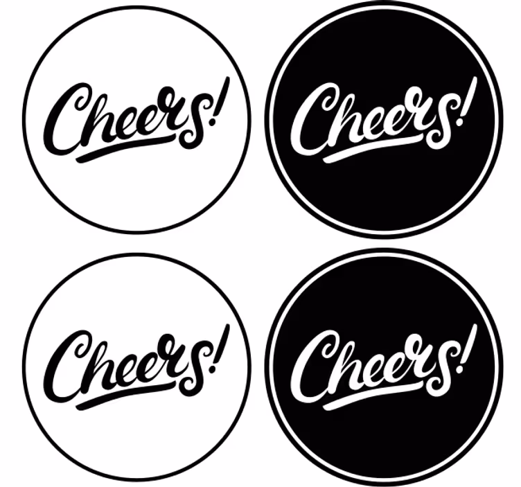 Stylish cheers typography podstavek za kozarce - TenStickers