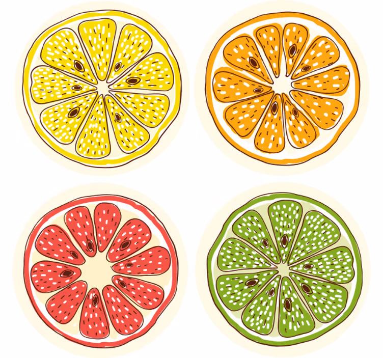 Motivi rezin citrusov podstavek za kozarce geeky - TenStickers