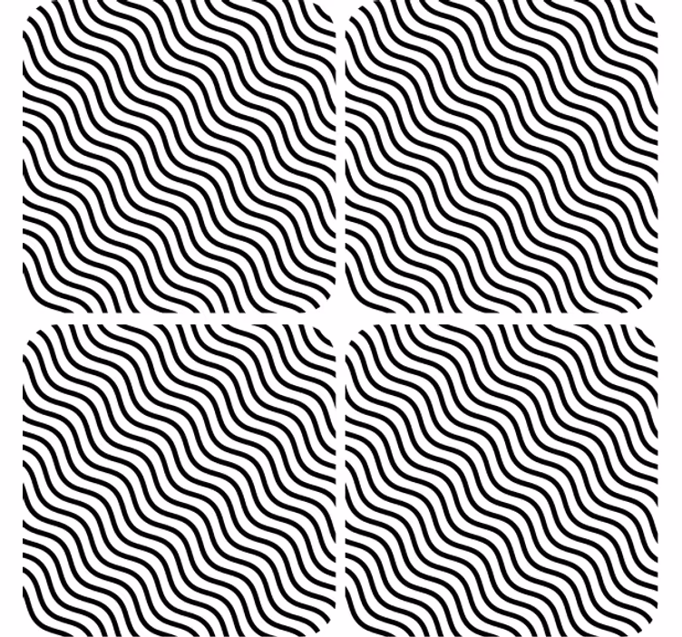 Wavy black pattern podstavki s teksturnim učinkom - TenStickers