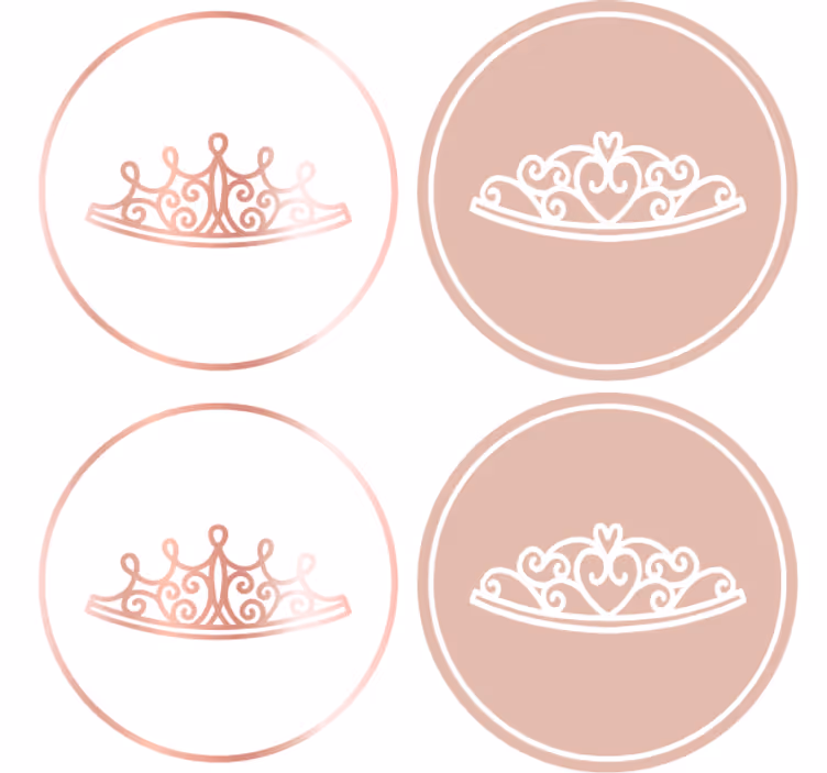 Elegant tiara icons podstavki za kozarce sodobni - TenStickers