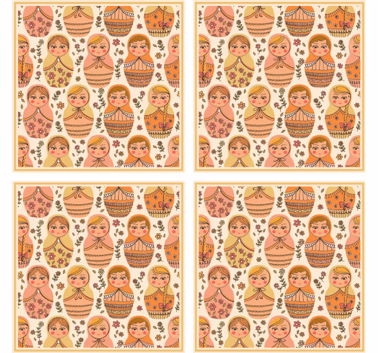 Barviti vzorci matrioshk podstavek za kozarce - TenStickers