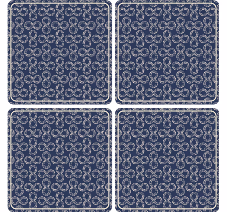 Navy patterned infinity podstavek za kozarce - TenStickers