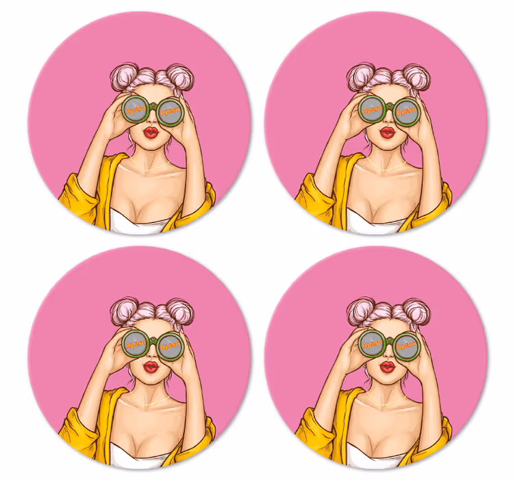 Igračen lik s sončnimi očali podstavek za kozarce - TenStickers