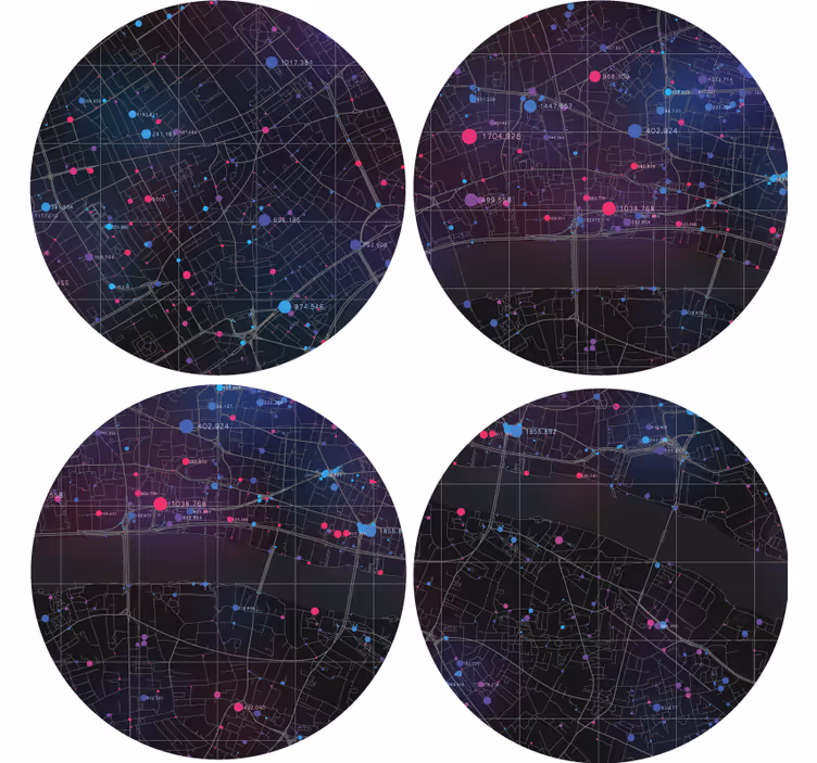 Abstract map pattern podstavki s teksturnim učinkom - TenStickers