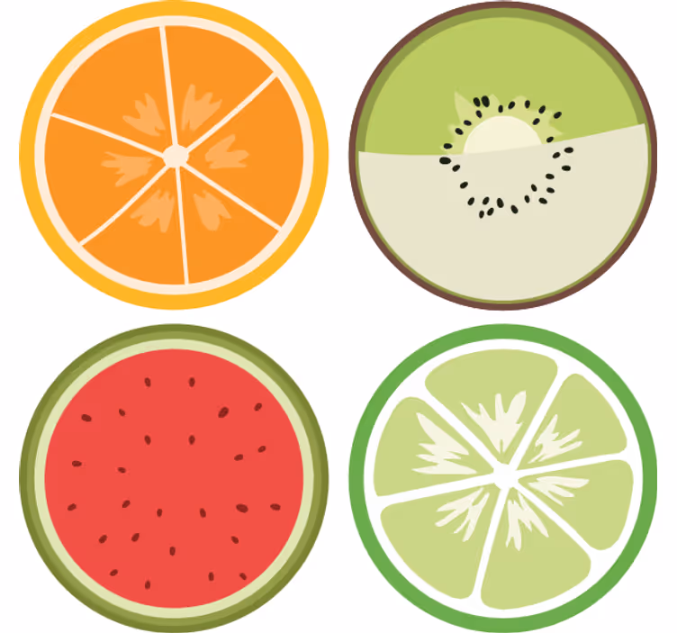 Podstavke za kozarce sodobni rezine citrusa - TenStickers