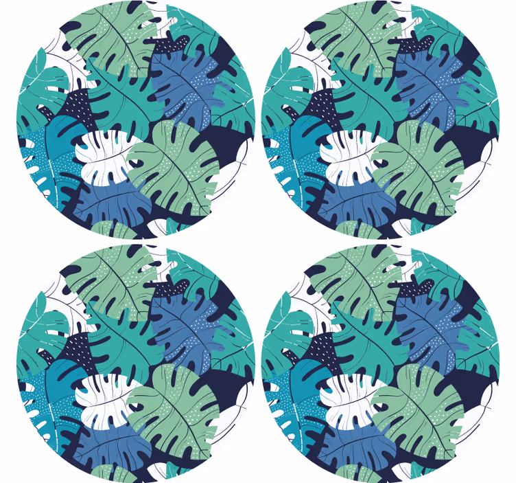 Tropical leaf emblem podstavki s teksturnim učinkom - TenStickers