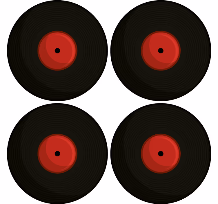 Retro vinyl records design podstavki za kozarce - TenStickers