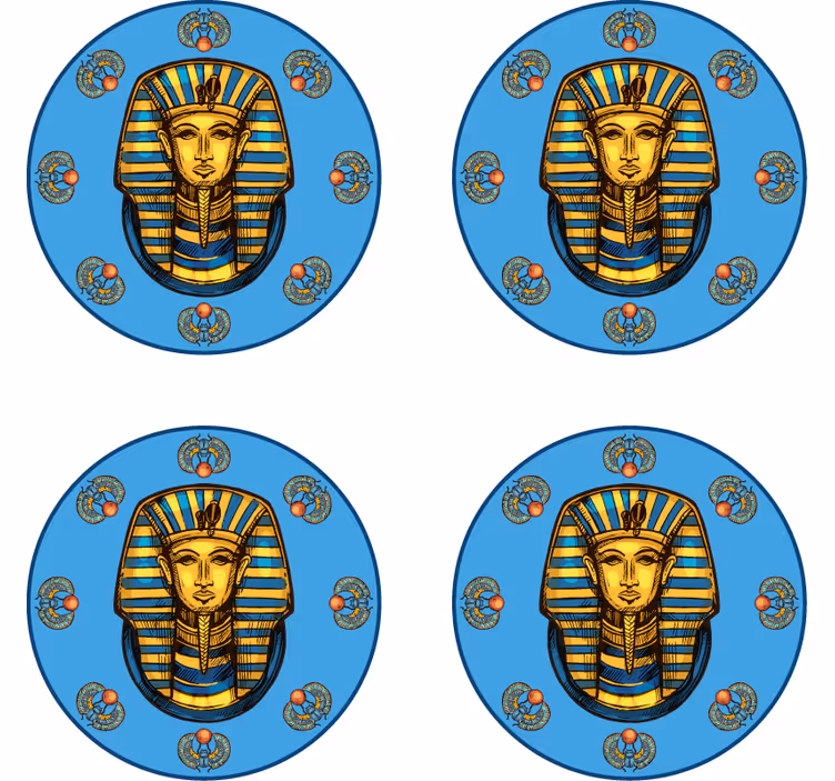 Egyptian pharaoh portrait geeky podstavek za kozarce - TenStickers