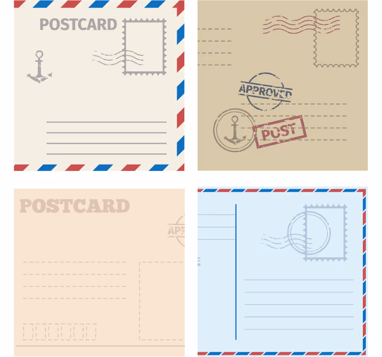 Podstavke za kozarce sodobni dizajn vintage razglednic - TenStickers