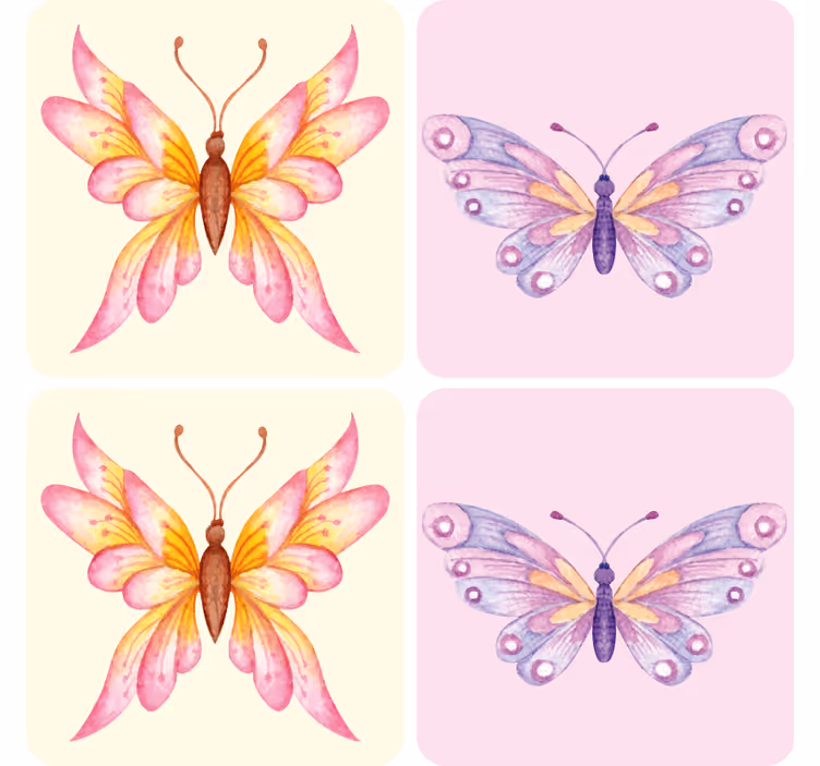 Vibrant butterfly motifs geeky podstavek za kozarce - TenStickers