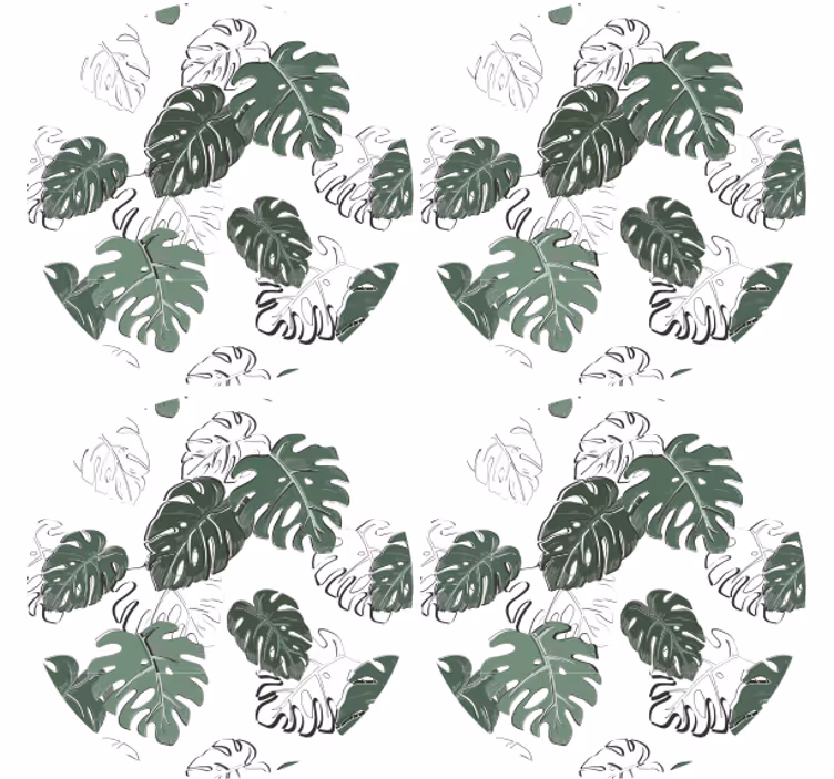 Leaf print motif podstavki s teksturnim učinkom - TenStickers