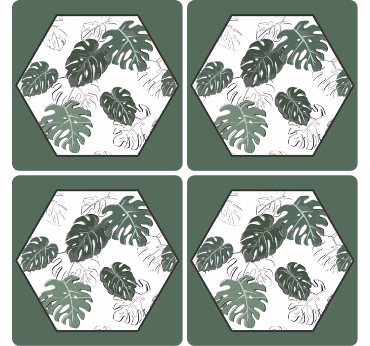 Hexagonal leaf pattern podstavki s teksturnim učinkom - TenStickers