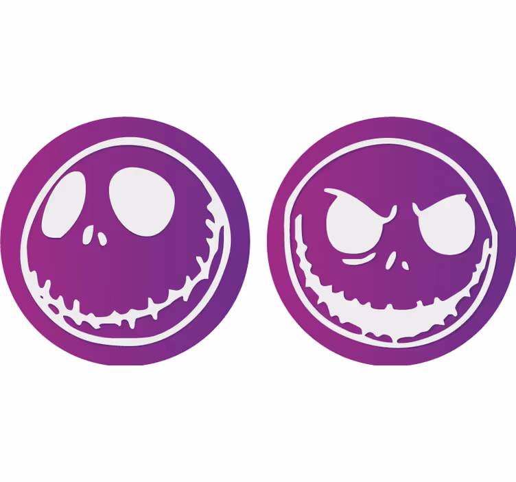 Skull face characters podstavek za kozarce halloween - TenStickers