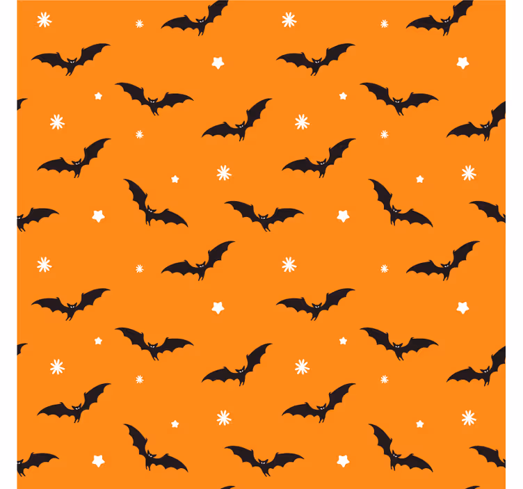 Bat patterned orange surface halloween podstavek za kozarce - TenStickers