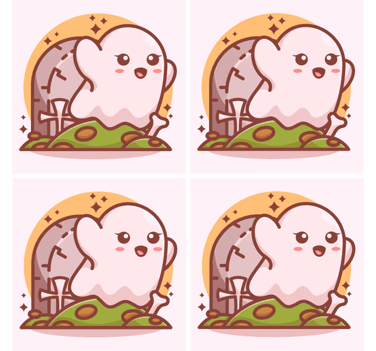 Cheerful ghost illustration podstavek za kozarce halloween - TenStickers