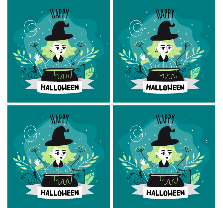 Srečna čarovnica pijača podstavku - TenStickers