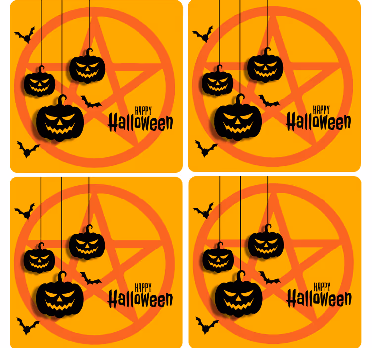 Netopir na pentagram podstavku za noč čarovnic - TenStickers