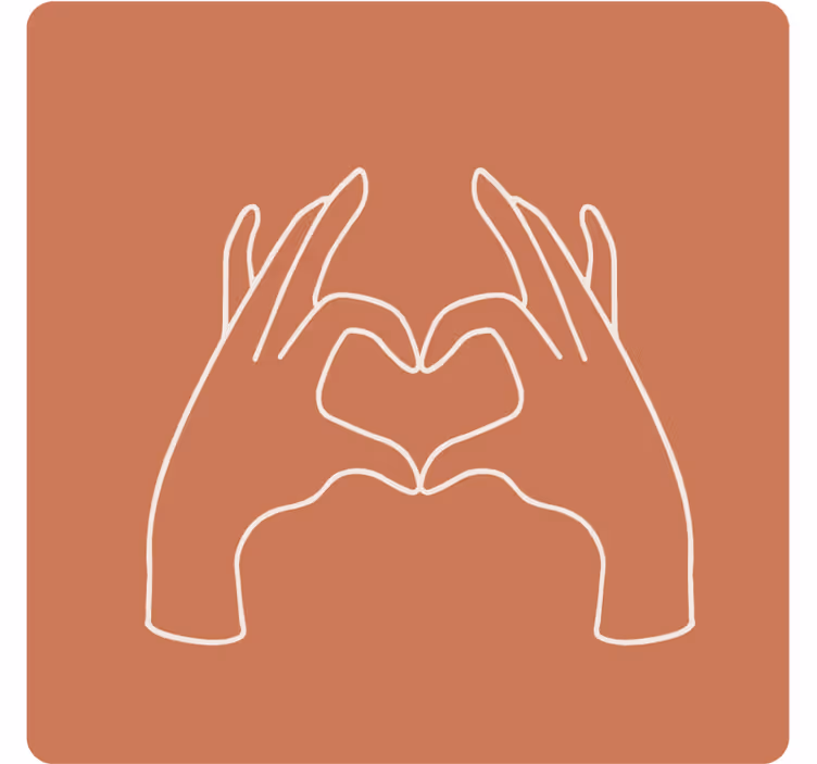 Heart shaped hand gesture geeky podstavek za kozarce - TenStickers