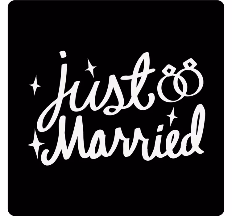 Just married celebration podstavki za poročna - TenStickers